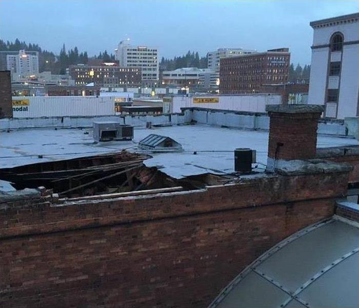 Storm damage to Spokane business